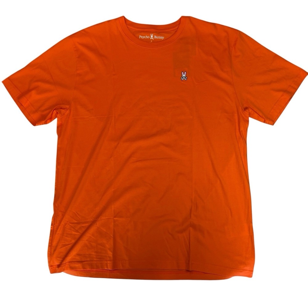 New Psycho Bunny Classic Crew Neck Tee Tangerine Tango Size 9 3XL